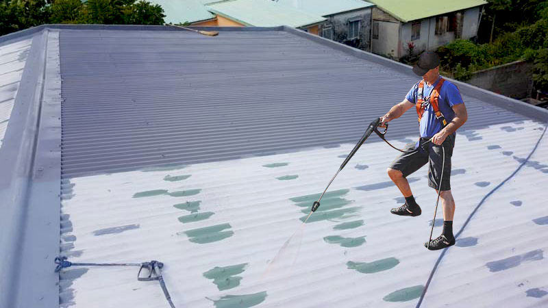 PEINTURE TOITURE  - BWTOITURE 974 : Ile de la Réunion : FORMULE PEINTURE TOITURE : Traitement par pulvérisation d’un anti-mousse et revêtement toiture pour l'étanchéité ...